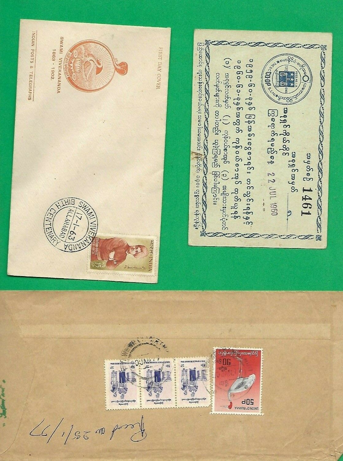 .3 Burma Covers, / Post Cards