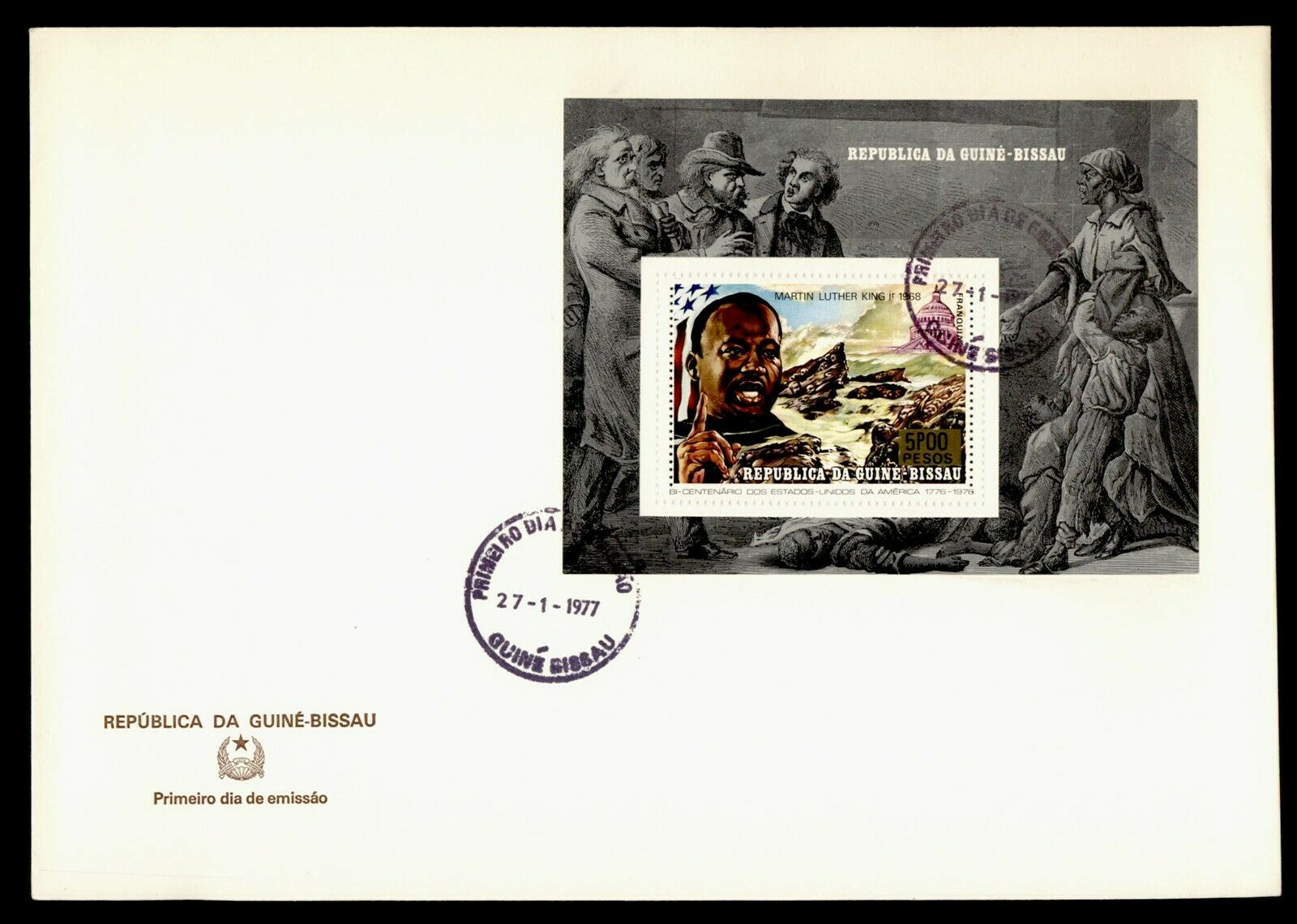 Dr Who 1977 Guinea Bissau Fdc Martin Luther King Jr S/s  Lg22066