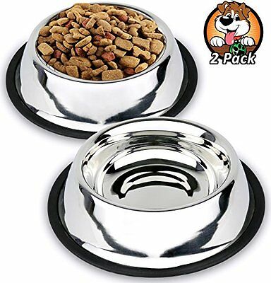 Estilo Non Slip Stainless Steel Dog Bowls, 32 Oz (set Of 2)