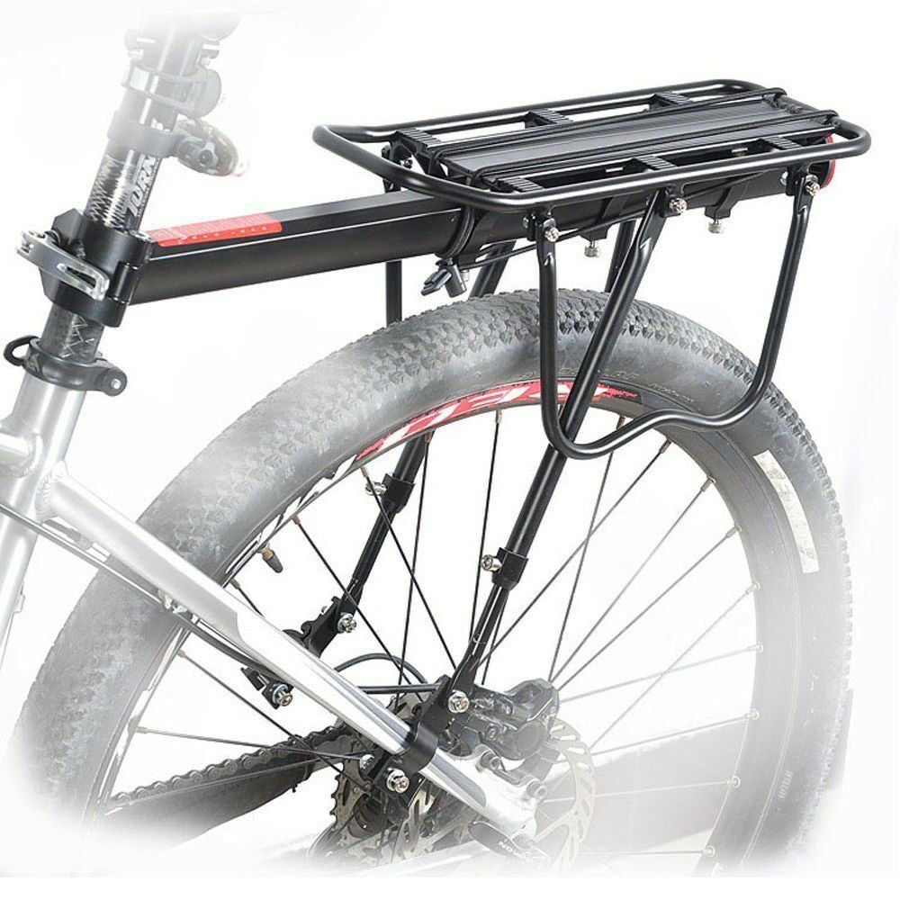 Bicycle Mountain Bike Rear Rack Seat Post Mount Pannier Luggage Carrier Metallic