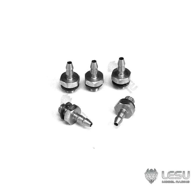 Lesu M3 Metal Straight Nozzle For 2.5*1.5mm Pipes Tamiya 1/14 Rc Truck Model